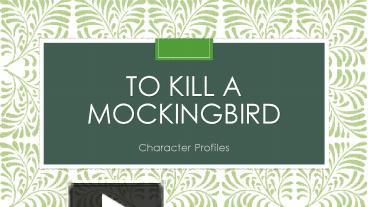 PPT To Kill a mockingbird PowerPoint presentation free to download