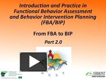 PPT – Introduction And Practice In Functional Behavior Assessment And ...