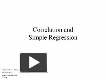 PPT – Correlation And Simple Regression PowerPoint Presentation | Free ...