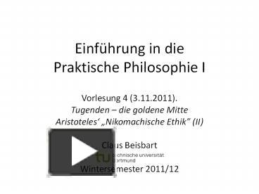 Ppt Praktische Philosophie Vorlesung Powerpoint Presentation