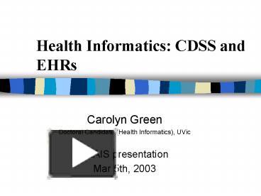 PPT Health Informatics CDSS And EHRs PowerPoint Presentation Free