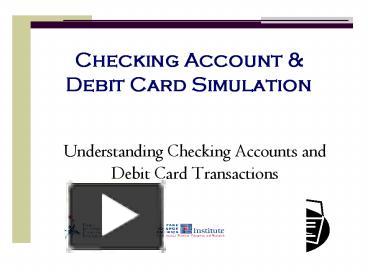 PPT – Checking Account PowerPoint Presentation | Free To View - Id ...