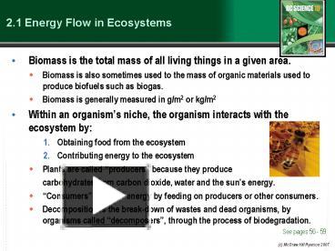 PPT – 2.1 Energy Flow In Ecosystems PowerPoint Presentation | Free To ...