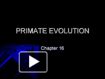 PPT – PRIMATE EVOLUTION PowerPoint Presentation | Free To Download - Id ...