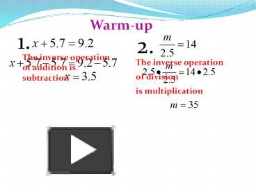 PPT – The Inverse Operation Of Addition Is Subtraction PowerPoint ...