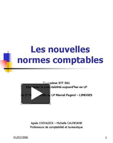 PPT Les Nouvelles Normes Comptables PowerPoint Presentation Free To