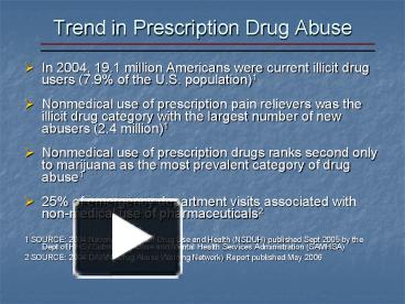 PPT – Trend In Prescription Drug Abuse PowerPoint Presentation | Free ...