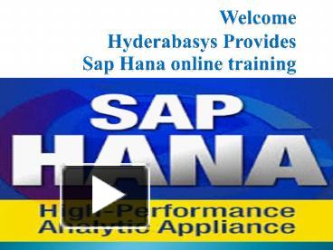 Ppt Best Sap Hana Online Training In Singapore Sap Hana Online