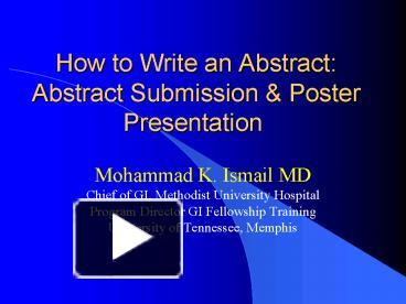 PPT – How To Write An Abstract: Abstract Submission PowerPoint ...