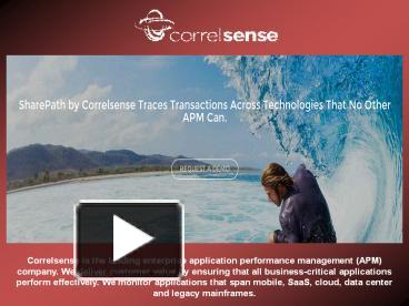 PPT Application Monitoring Software Correlsense PowerPoint