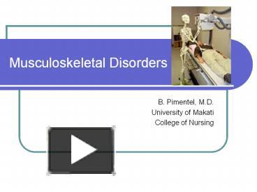 PPT – Musculoskeletal Disorders PowerPoint Presentation | Free To View ...