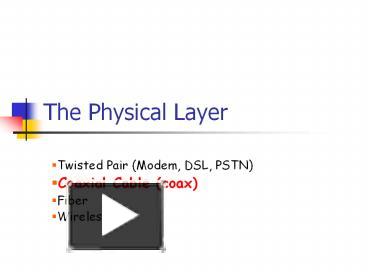 PPT – The Physical Layer PowerPoint Presentation | Free To View - Id ...