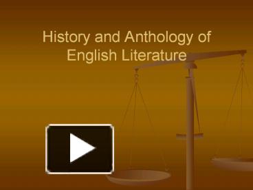 PPT – History And Anthology Of English Literature PowerPoint ...