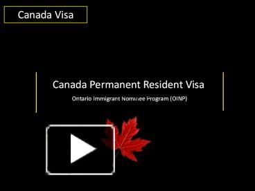 PPT – Canada Permanent Resident Visa PowerPoint Presentation | Free To ...