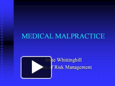 PPT – MEDICAL MALPRACTICE PowerPoint Presentation | Free To Download ...