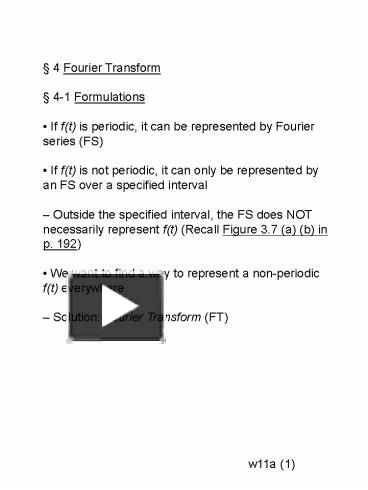 PPT – 4 Fourier Transform PowerPoint Presentation | Free To View - Id ...