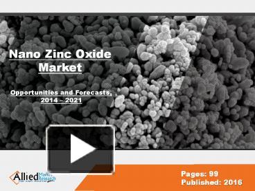 PPT Nano Zinc Oxide Market Size Share Growth Forecast 2022