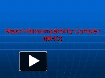 PPT – Major Histocompatibility Complex (MHC) PowerPoint Presentation ...