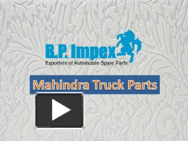 PPT Buy Mahindra Spare Parts BP Auto Spares India PowerPoint