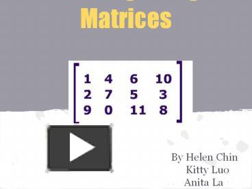 PPT – Solving Using Matrices PowerPoint Presentation | Free To View ...