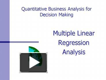 PPT – Quantitative Business Analysis For Decision Making PowerPoint ...