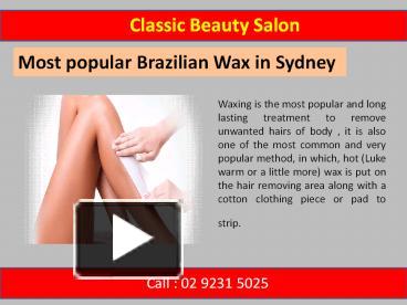 Ppt Most Popular Brazilian Wax In Sydney Powerpoint Presentation