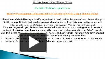 PPT POL 310 Week 2 DQ 1 Climate Change PowerPoint Presentation Free