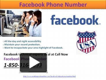 PPT – Why Is Facebook Phone Number 1-850-316-4893 Required? PowerPoint ...