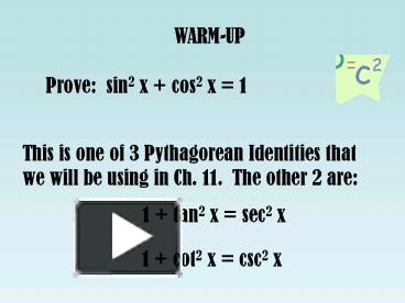 PPT – 11'1 Basic Trigonometry Identities PowerPoint Presentation | Free ...