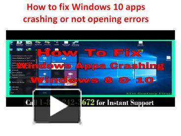 PPT – How To Fix Windows 10 Apps Crashing Or Not Opening Errors ...