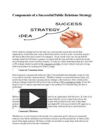 Ppt Components Of A Successful Public Relations Strategy Powerpoint