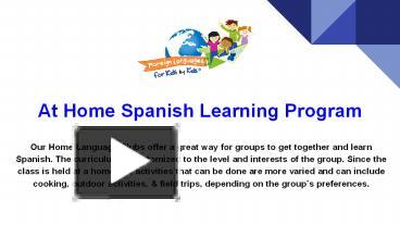 PPT – Spanish For Kids PowerPoint Presentation | Free To View - Id ...