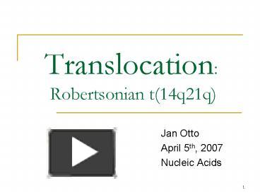 robertsonian translocation animation