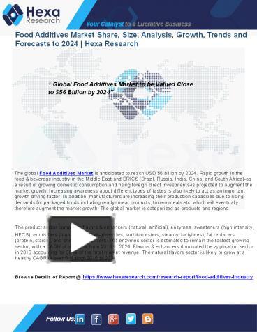 Ppt Food Additives Market Analysis And Forecast Report To Powerpoint Presentation