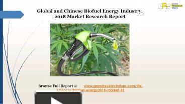 PPT – Biofuel Energy Industry PowerPoint Presentation | Free To ...