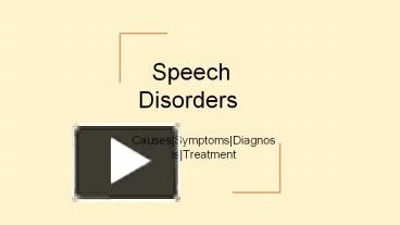 PPT – Speech Disorders PowerPoint Presentation | Free To Download - Id ...