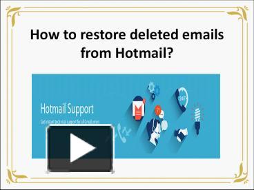 restore hotmail inbox