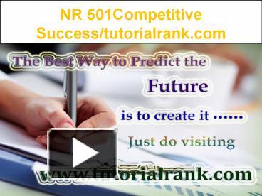 Ppt Nr 501 Competitive Success Tutorialrank Com Powerpoint Presentation Free To Download Id 8b187d Mmzmo
