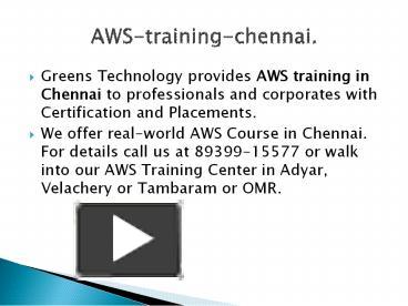 PPT – AWS Training In Chennai| Best AWS Institute PowerPoint ...