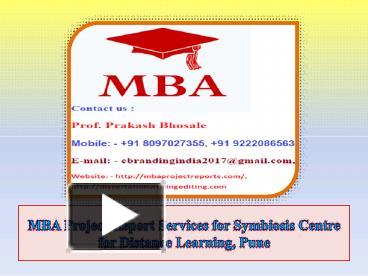 PPT – MBA Project Report Services For Symbiosis Centre For Distance ...