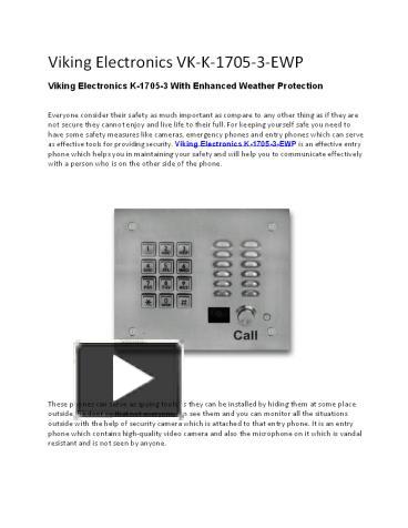 PPT Viking Electronics VK K 1705 3 EWP GoHeadsets PowerPoint