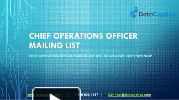 PPT – Why Do We Need Chief Operating Officer Mailing Lists PowerPoint ...