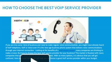 PPT How To Choose The Best VoIP Service Provider PowerPoint