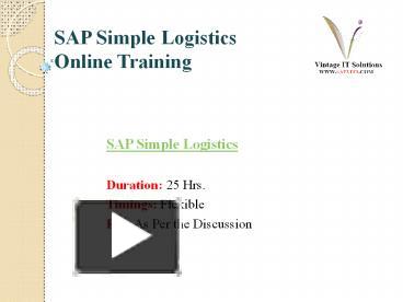 Ppt Sap Simple Logistics Course Content Ppt Powerpoint Presentation