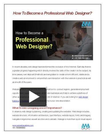 PPT – How To Become A Professional Web Designer? PowerPoint ...