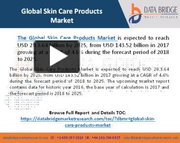 PPT – Global Skin Care Products Market– Industry Trends and Forecast to 2025 PowerPoint 