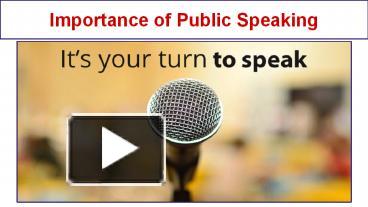 PPT – Importance Of Public Speaking PowerPoint Presentation | Free To ...