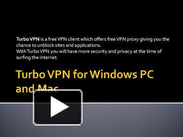 Turbo Vpn For Mac Os X