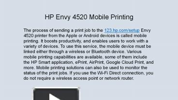 Ppt Quick Hp Envy Mobile Printing Setup Support Powerpoint