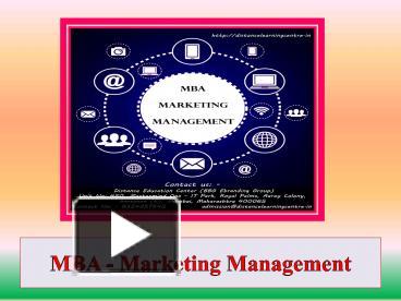 PPT – MBA - Marketing Management PowerPoint Presentation | Free To ...